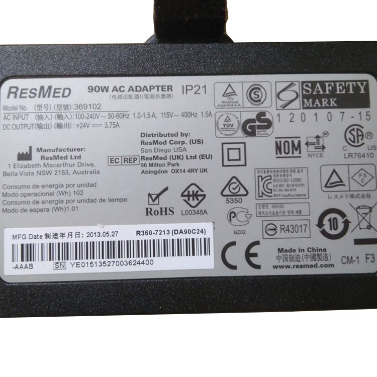 RESMED R370-7232 Caricabatterie / Alimentatore