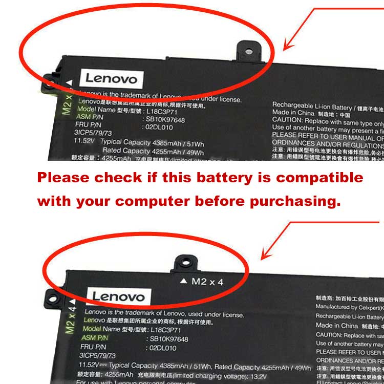 Lenovo ThinkPad P43S seria Baterie